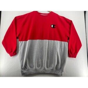 Champion Men's Fleece Sweatshirt Big Raised Embroidered Logo Colorblock 3X